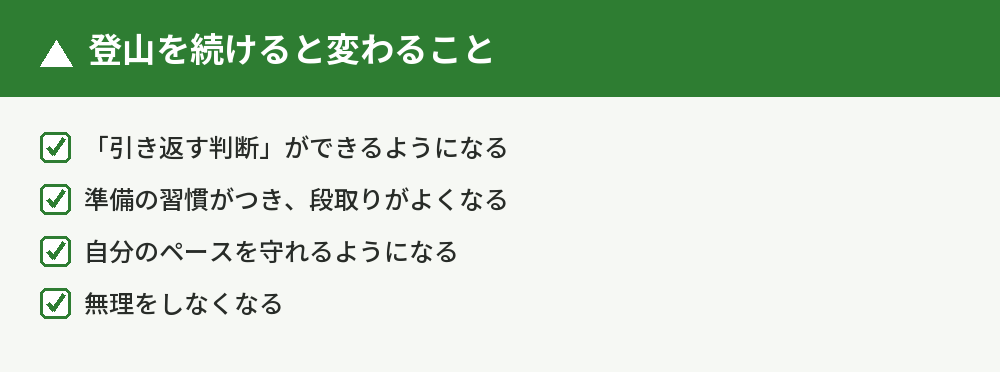 登山を続けると変わること
