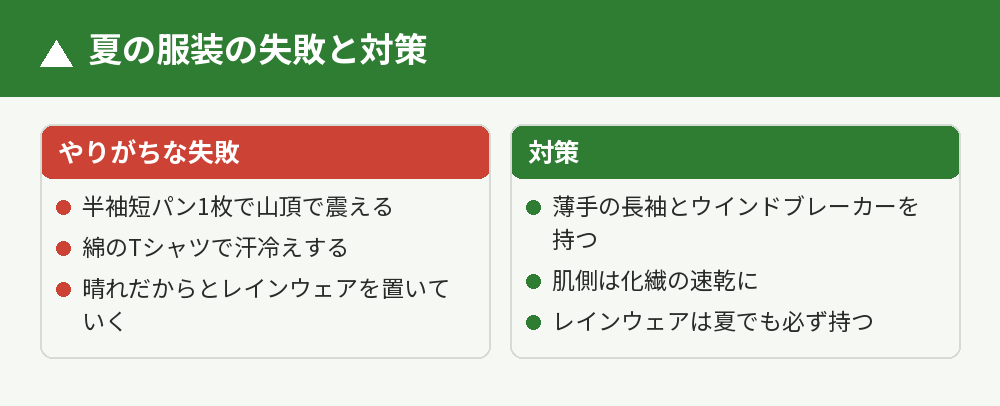 夏の服装の失敗3つ