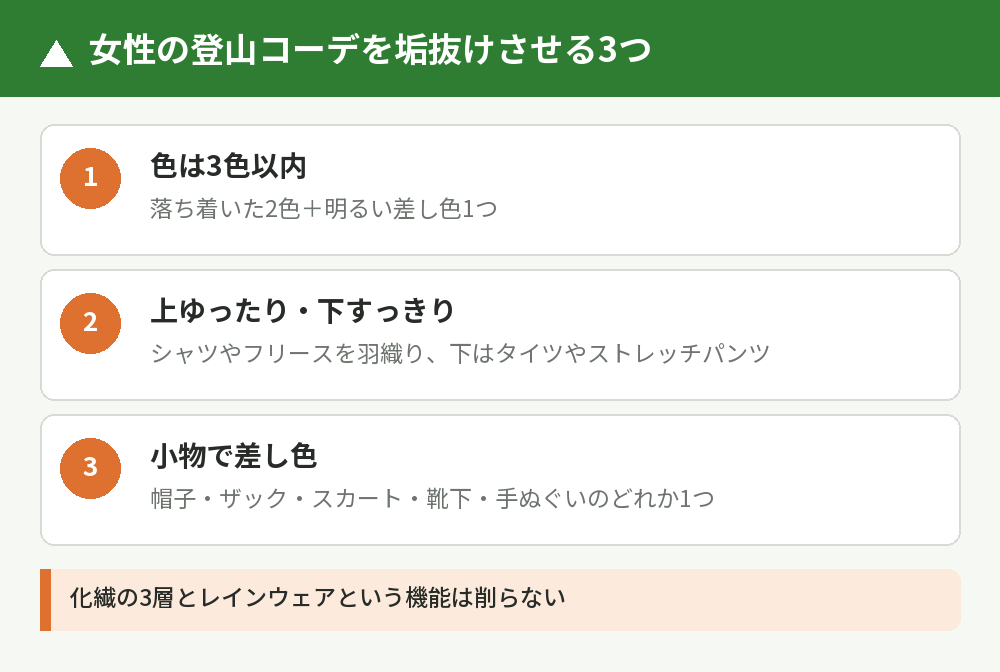 おしゃれに見せる3つのコツ